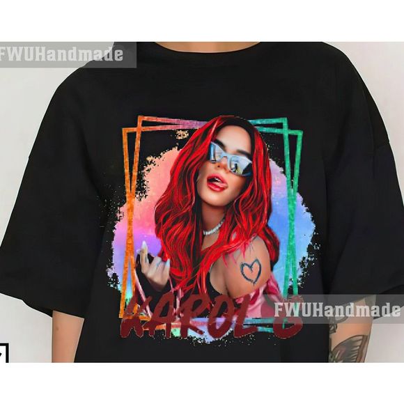 Karol G T Shirt Bichota T Shirt Karol G Red Hair Shirt - Picture 1 of 4